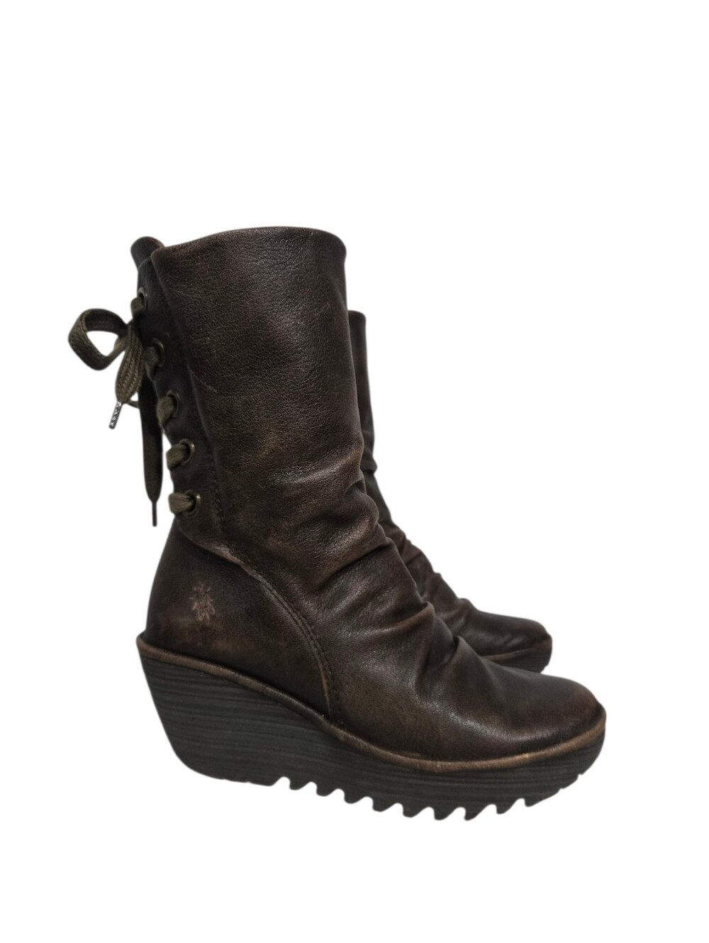 Fly London Brown Wedge Boots